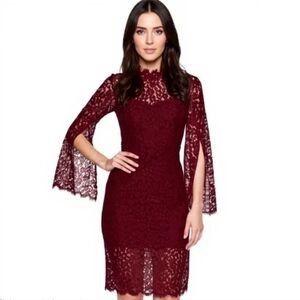 Bardot Sheer Floral Lace Cocktail Dress (Size 4)